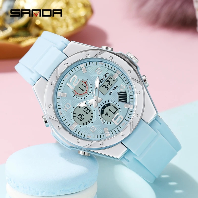 Men'S Fashion Week 2026 - SANDA pink Watch for Women Analog-Digital