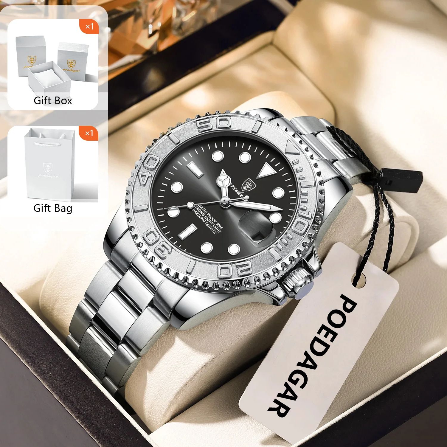 Men'S Fashion Box - POEDAGAR Trendy Sport Man Watch Luminous
