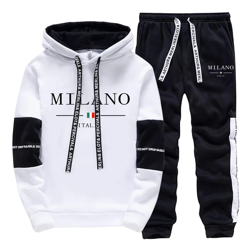 Men'S Fashion Tips - Men's Set/Hoodie/Pants Italy Trendy Hoodie Sportswear