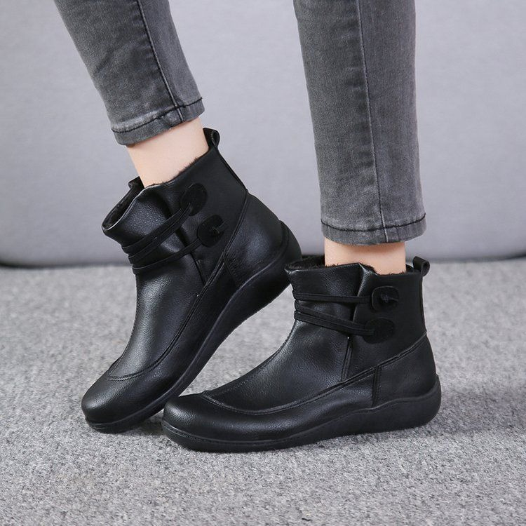 Women Vintage Round Toe PU Lea - огляд і ціна Mens Fashion Vintage