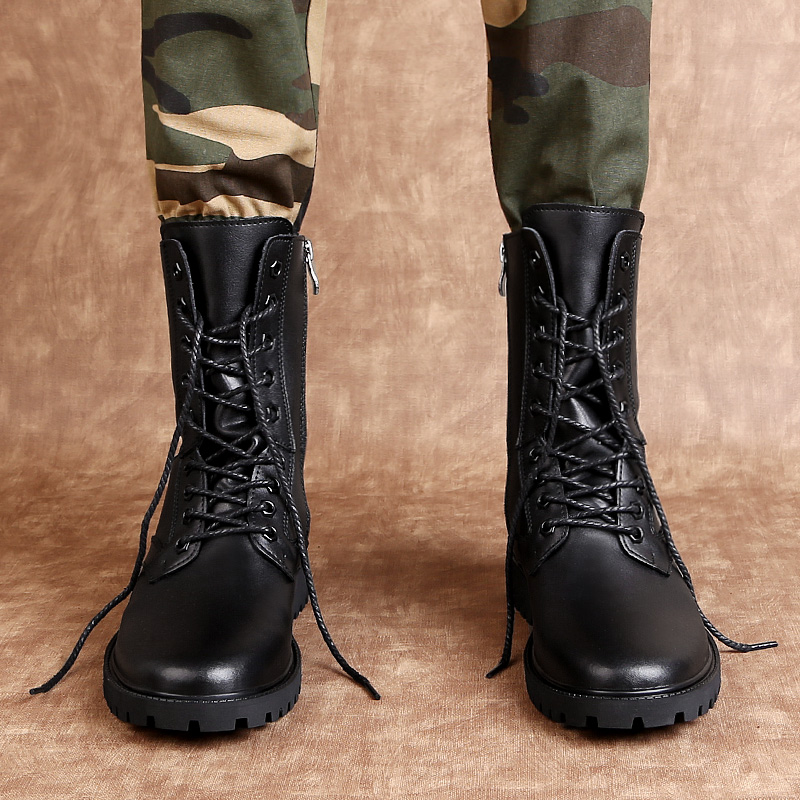 Men Mid Calf Leather Combat Bo - огляд і ціна Mens Fashion Combat Boots