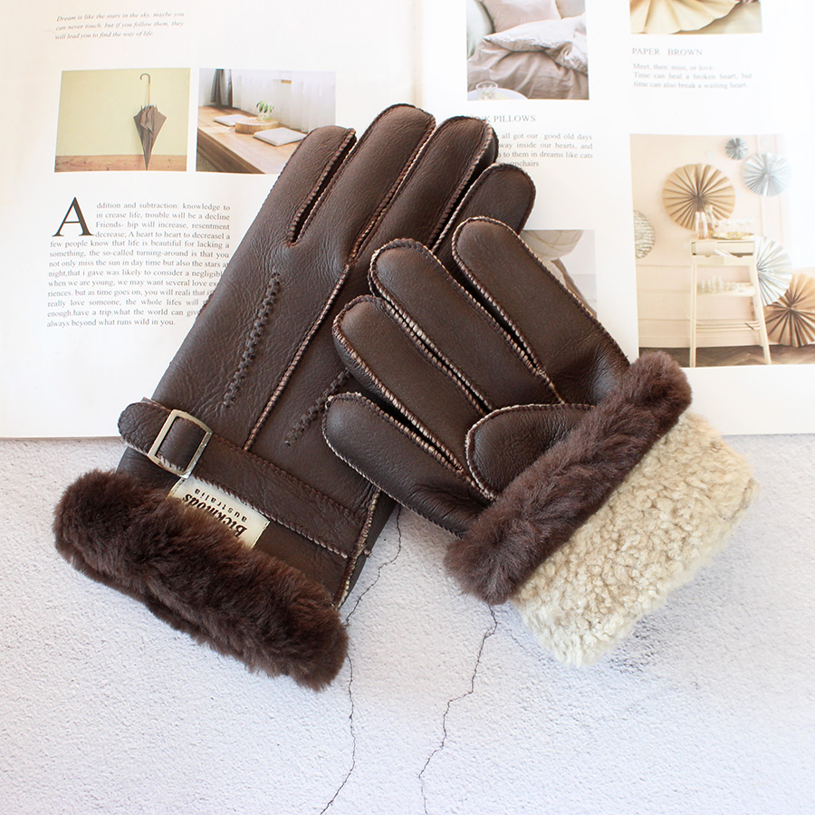 Sheepskin Fur Gloves Men's Thi - огляд і ціна Driving Gloves Leather