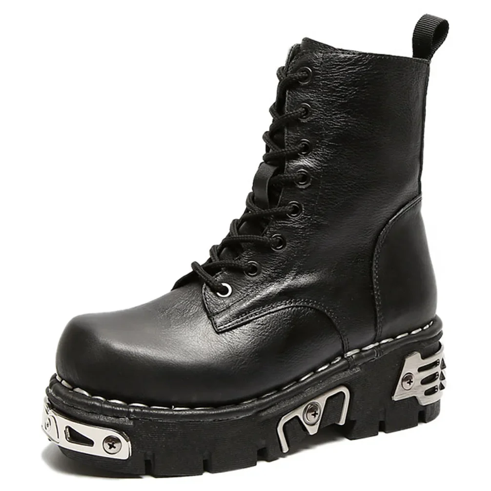 New Fashion Punk Men's Genuine - огляд і ціна Mens Fashion Combat Boots