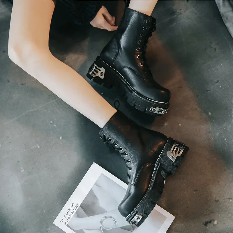 New Fashion Punk Men's Genuine - огляд і ціна Mens Fashion Combat Boots