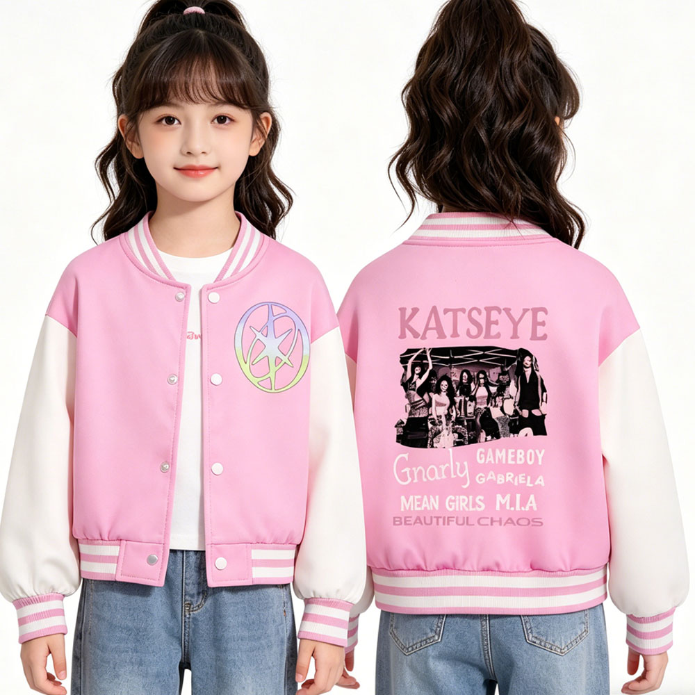 KATSEYE Printing Kids Short Ba - огляд і ціна Varsity Jacket Letterman