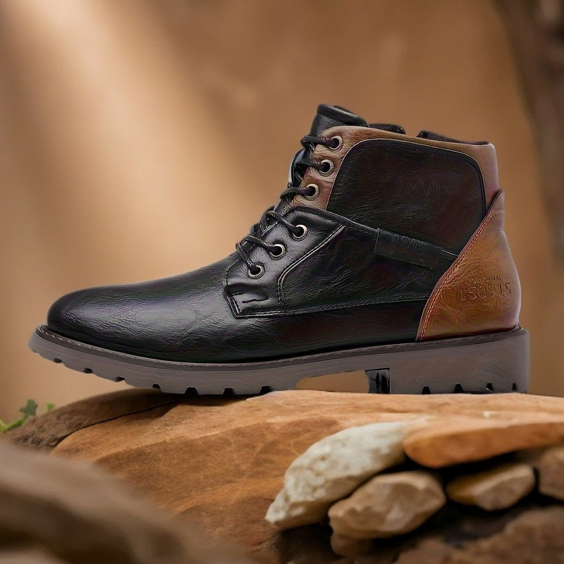 Leather Men Ankle Boots Plus S - огляд і ціна Mens Fashion Combat Boots