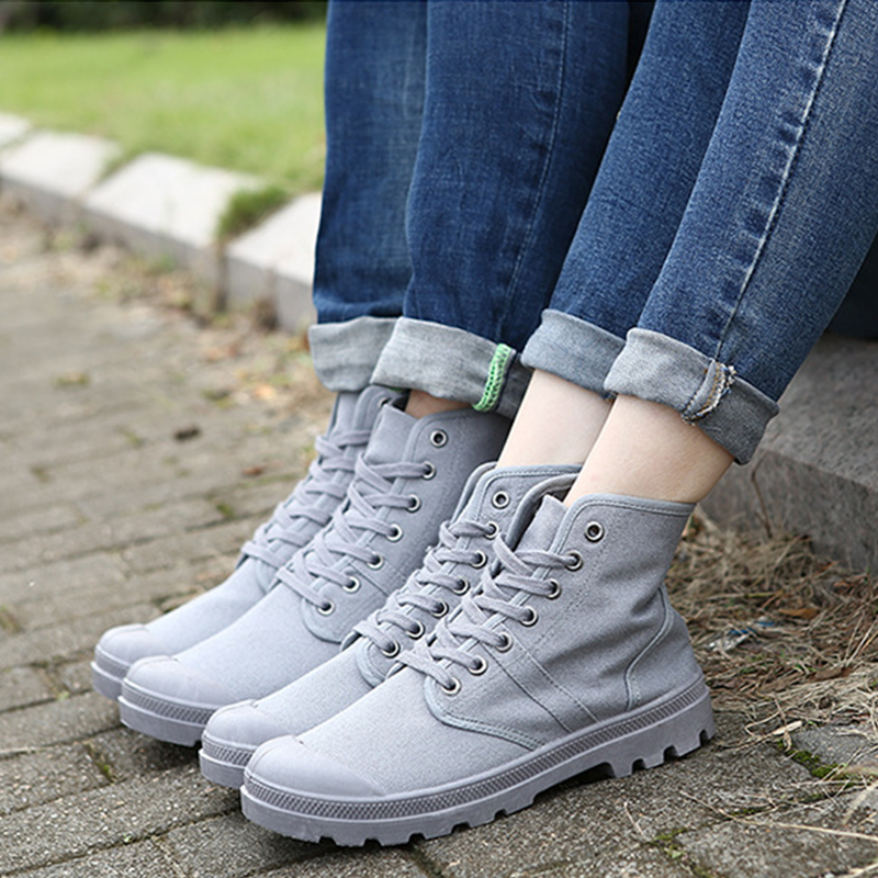 Men Boots New Casual Canvas Sh - огляд і ціна Mens Fashion Combat Boots
