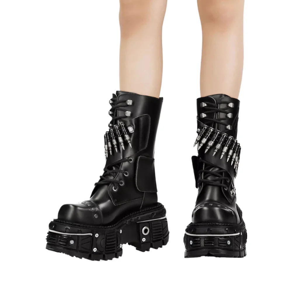 Fashion New Thick Sole Rivet B - огляд і ціна Mens Fashion Combat Boots