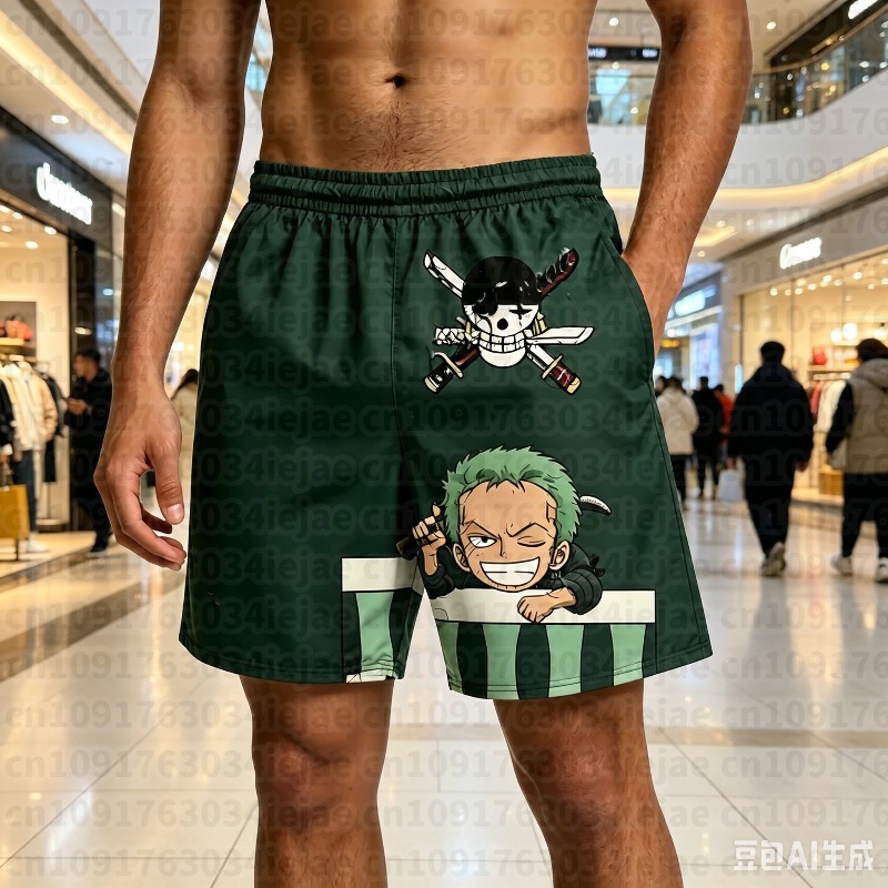 One Piece 3D Print Shorts Shan - огляд і ціна Swim Trunk Shorts