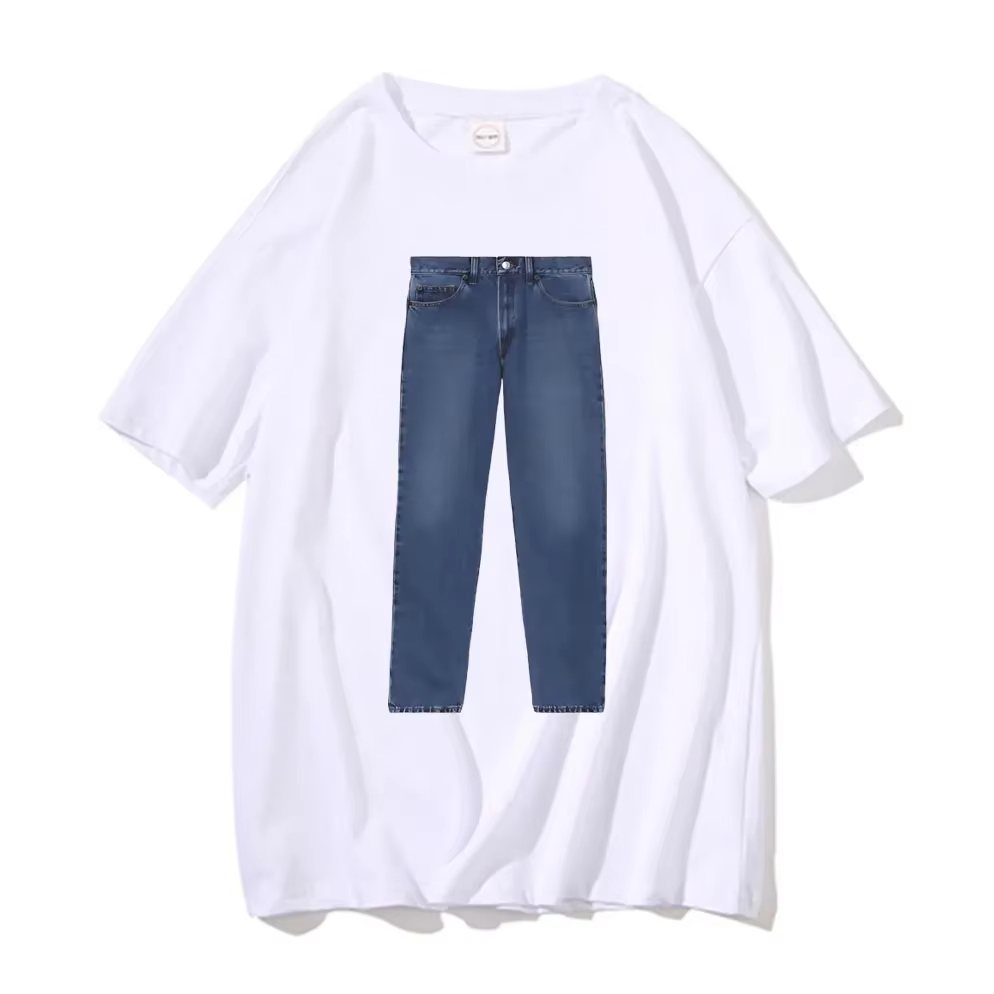 Funny Jeans Joke Pattern Print - огляд і ціна Jeans Shirt Fashion For Men
