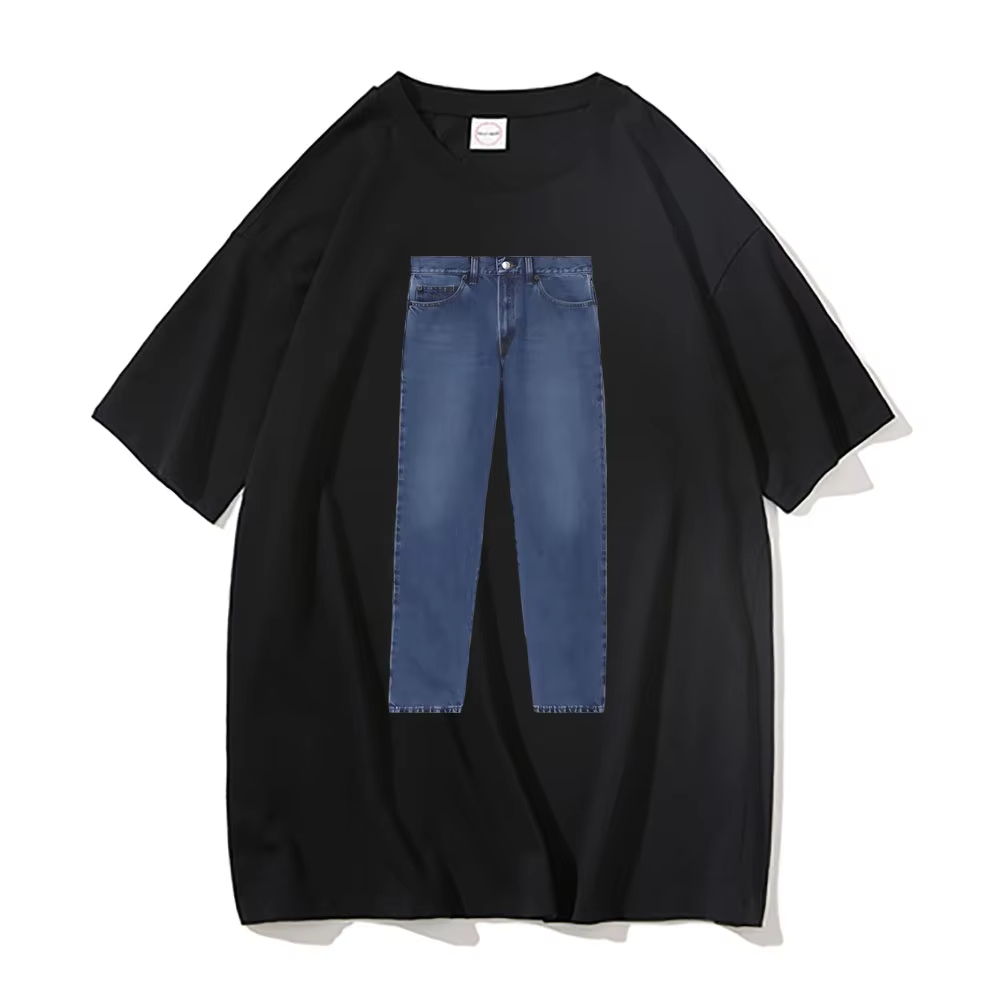 Funny Jeans Joke Pattern Print - огляд і ціна Jeans Shirt Fashion For Men