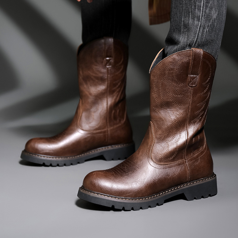 Fashion Mens Cowboy Boots New  - огляд і ціна Mens Fashion Vintage