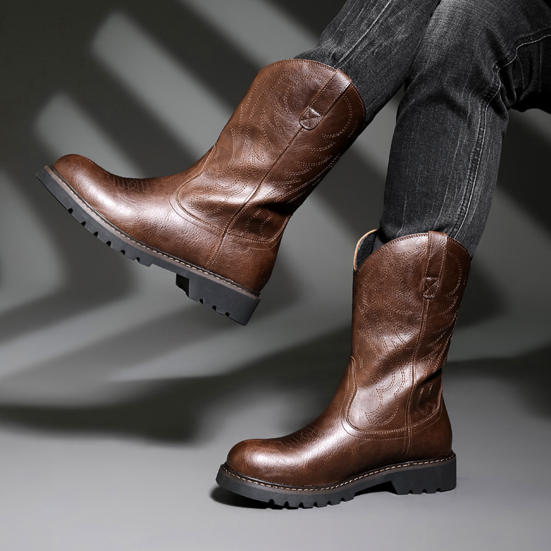 Fashion Mens Cowboy Boots New  - огляд і ціна Mens Fashion Vintage
