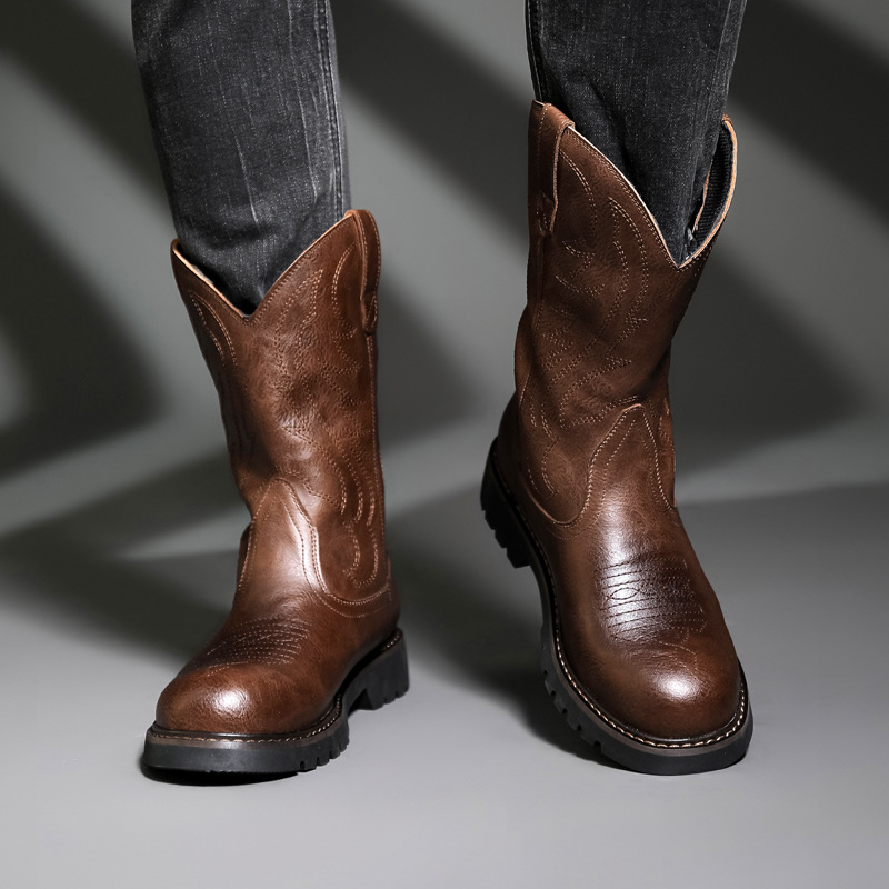 Fashion Mens Cowboy Boots New  - огляд і ціна Mens Fashion Vintage