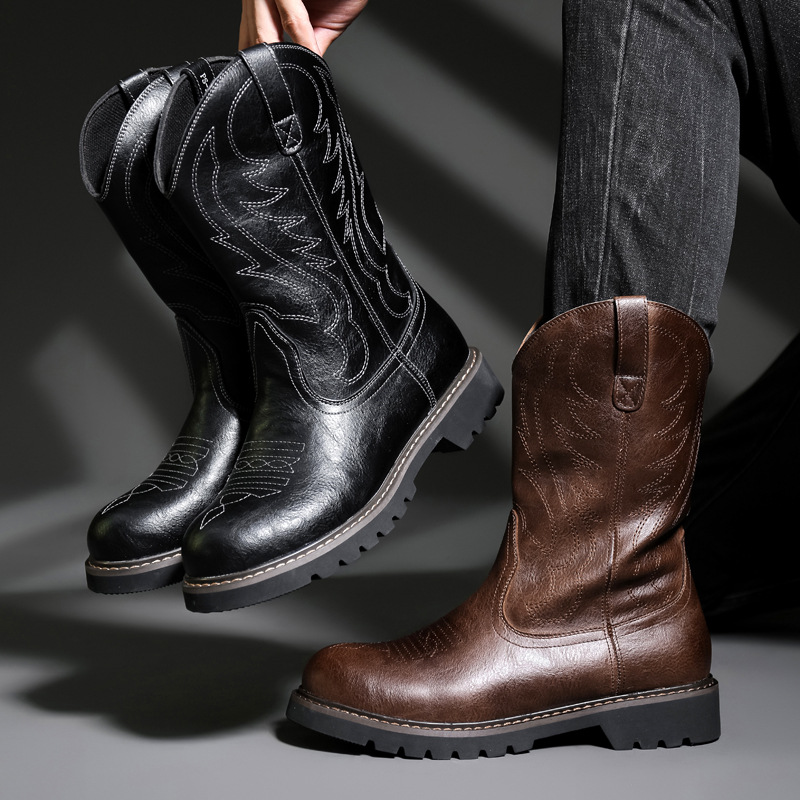 Fashion Mens Cowboy Boots New  - огляд і ціна Mens Fashion Vintage
