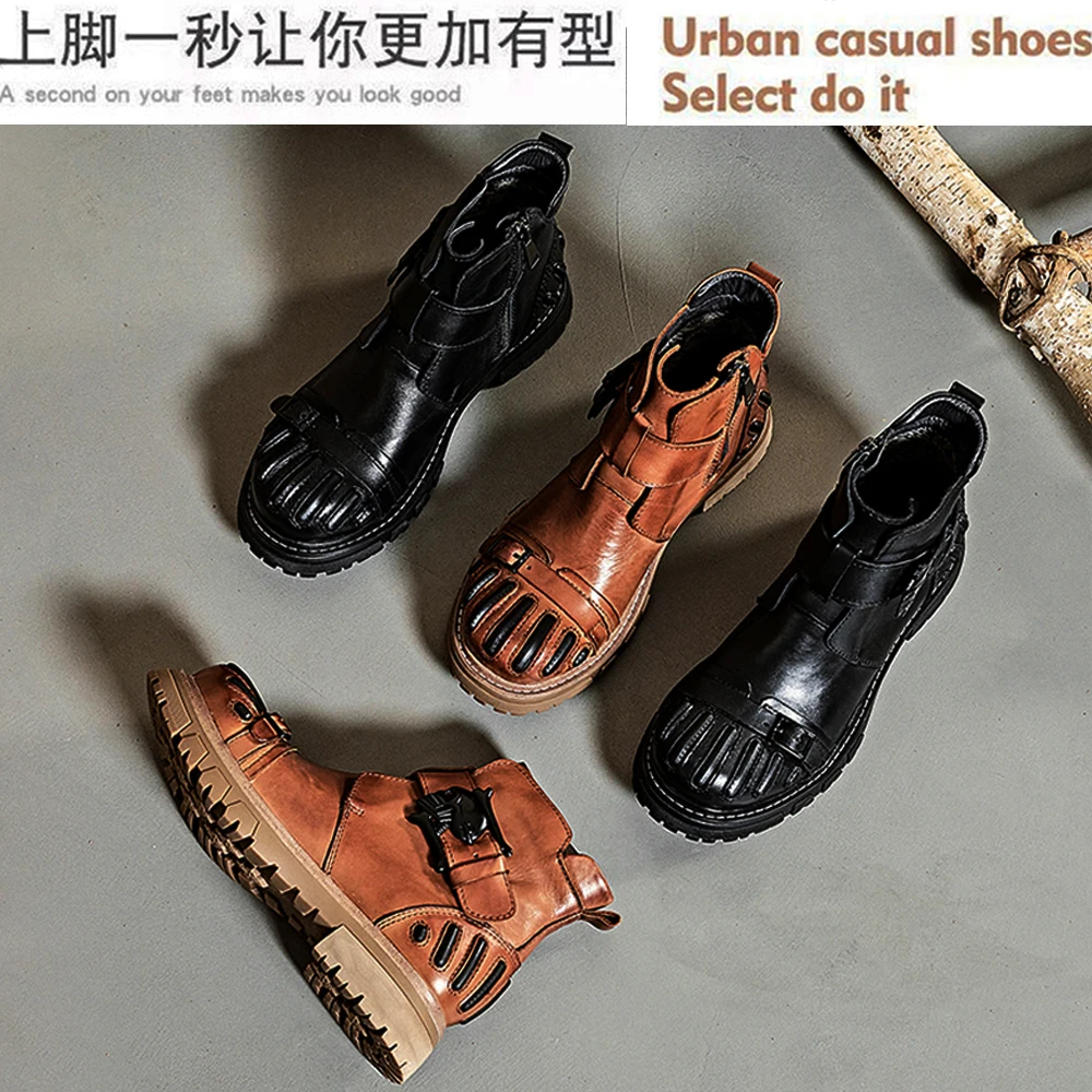 New Fashion Men's Genuine Leat - огляд і ціна Mens Fashion Combat Boots