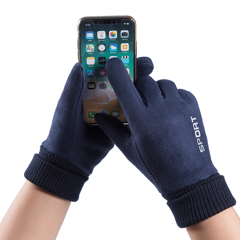 Men Winter Suede Leather Plush - огляд і ціна Driving Gloves Leather