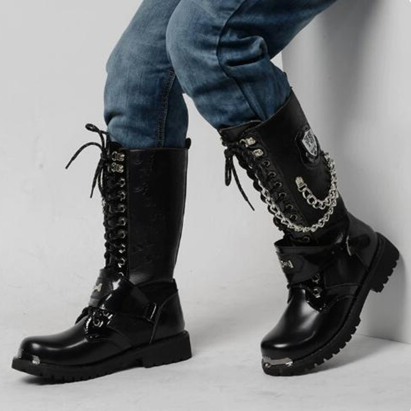 Fashion Men Motorcycle Boots M - огляд і ціна Mens Fashion Combat Boots