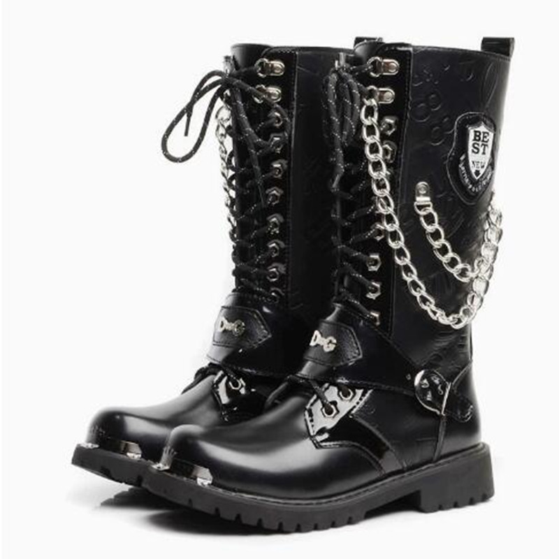 Fashion Men Motorcycle Boots M - огляд і ціна Mens Fashion Combat Boots