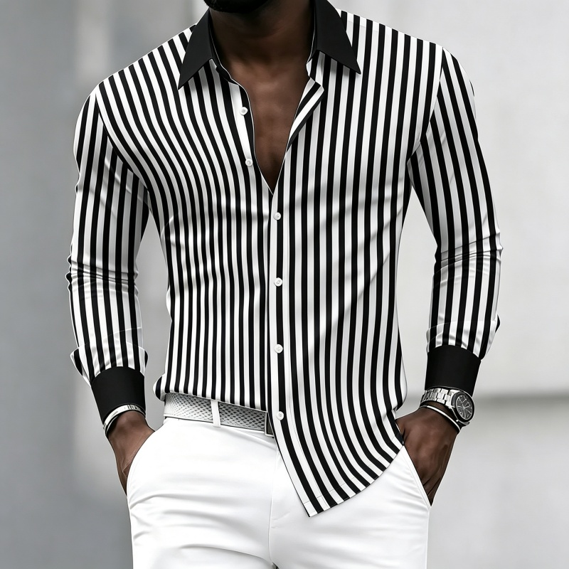 Men's long-sleeved collared sh - огляд і ціна Fashion Mens Shirt