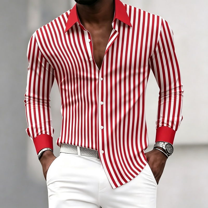 Men's long-sleeved collared sh - огляд і ціна Fashion Mens Shirt