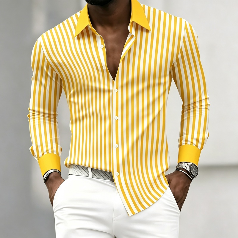 Men's long-sleeved collared sh - огляд і ціна Fashion Mens Shirt