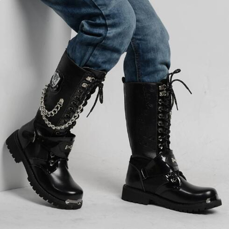 Men Fashion Motorcycle Boots M - огляд і ціна Mens Fashion Combat Boots