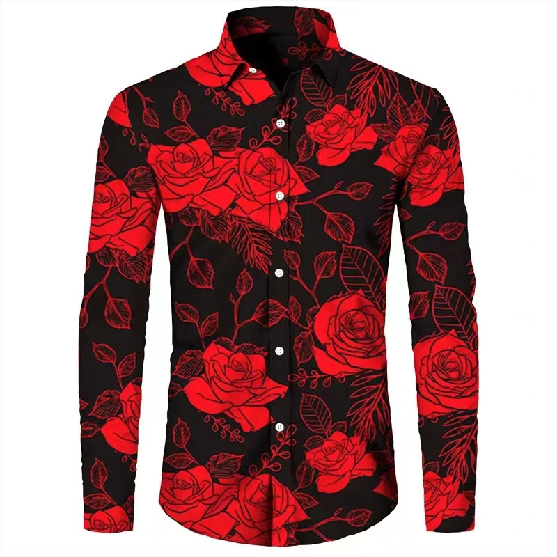 Fashion Flowers 3D Print Men's - огляд і ціна Fashion Mens Shirt